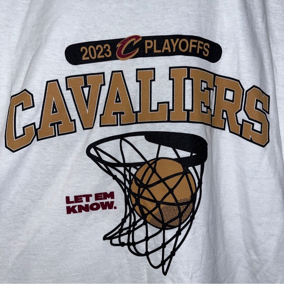 Cleveland Cavaliers CAVS Playoffs 2023 White Shirt L Gildan NBA Donovan Mitchell - Picture 2 of 5